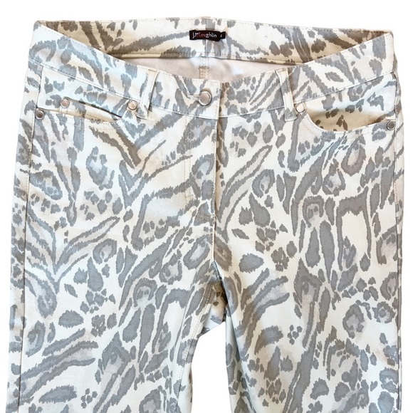 J. McLAUGHLIN Lexi Mid Rise Jeans Size 6 in Cream and Gray Print - Picture 3 of 13